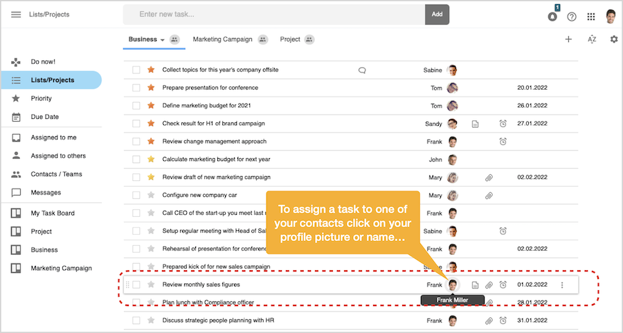 Assing task - Initiate assignment of task