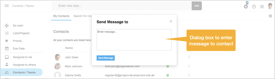 Create message for contact