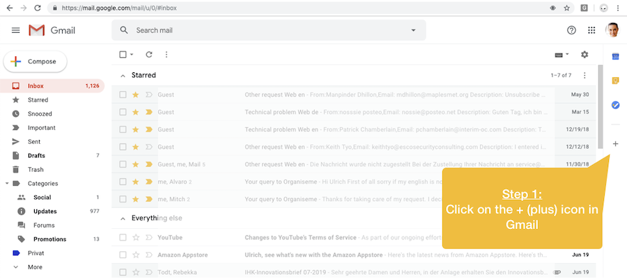 Initiate installation from Gmail