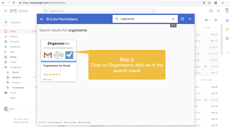 Select Organiseme add-on from search result