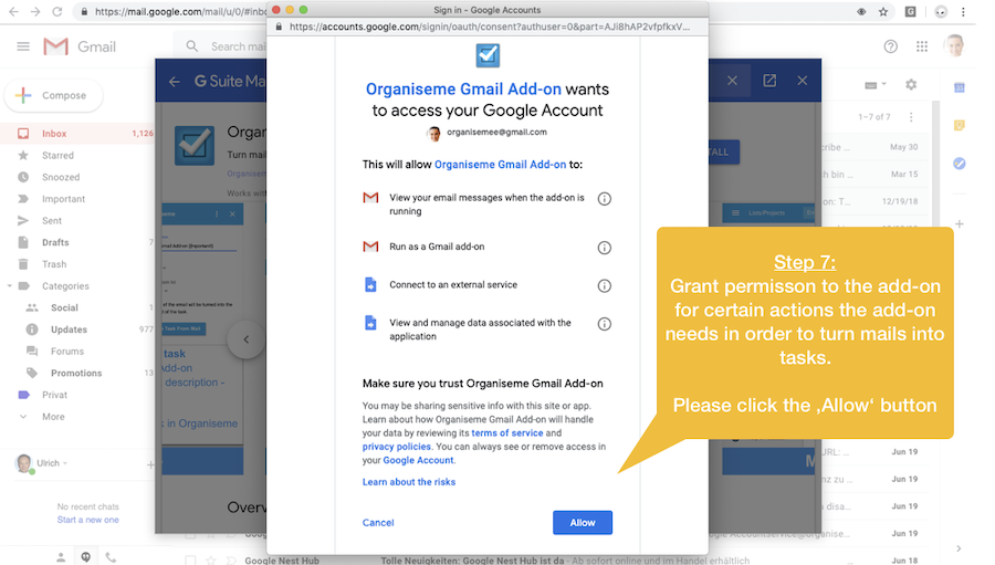 Grant add-con access to data and actions