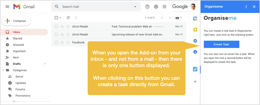 Start page when opening Gmail Add-on from Gmail inbox