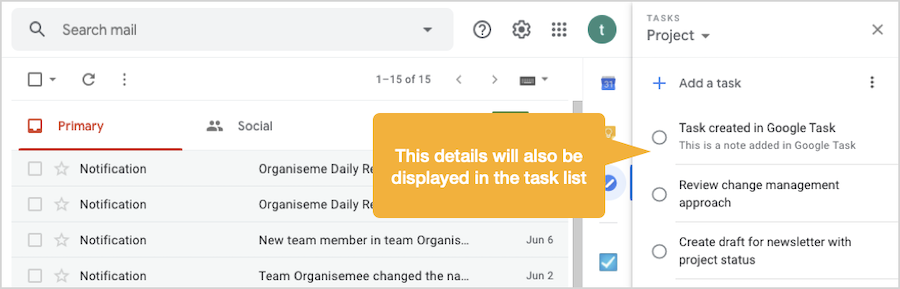 Create task in Google Calendar - 