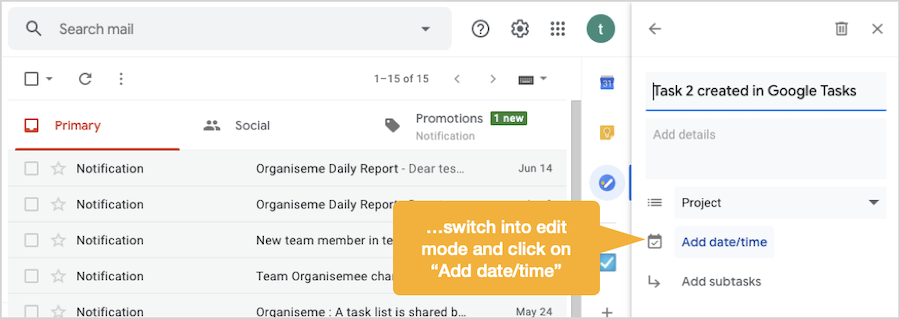 Create task in Google Calendar - 